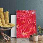 Deze unieke Levendig, een warme explosie van rood-oranje tinten op handbeschilderde acrylstenen en glas - elk stuk persoonlijk gemaakt.