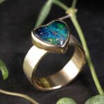 14k gouden herinneringsring van trouwringen – hart met as en gravure