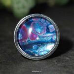 Handgemaakte verstelbare ring paars & blauw