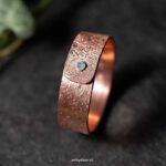 Prachtige koperen ring geklonken met zilver handgemaakt maat 19 Prachtige koperen ring geklonken met zilver handgemaakt maat 19