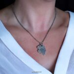 Exclusieve sterling zilveren ketting met organische hanger